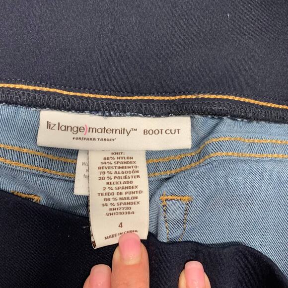 Liz Lange Maternity Under Belly Pull On Bootcut Jeans Sz 4 - Picture 7 of 7